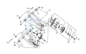 QUAD LANDER 300S drawing REAR FORK / FRONT BRAKE DISC