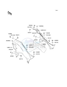 KVF 650 H [BRUTE FORCE 650 4X4I] (H7F-H8F) H7F drawing SIDE COVERS