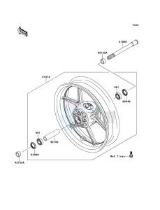 Z1000SX ZX1000GCF FR GB XX (EU ME A(FRICA) drawing Front Hub