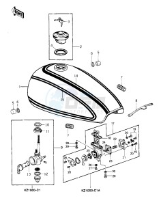 KZ 1000 C [POLICE 1000] (C1-C1A) [POLICE 1000] drawing FUEL TANK -- 78 C1_C1A- -