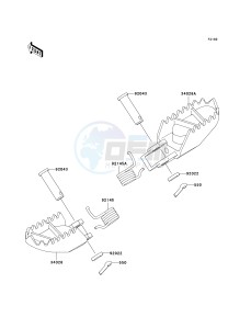 KX 85 A [KX85 MONSTER ENERGY] (A6F - A9FA) A8F drawing FOOTRESTS