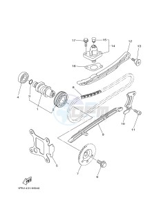 MW125 TRICITY 125 (2CMJ 2CMK) drawing CAMSHAFT & CHAIN