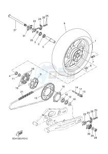 MTM690-U MTM-690-U XSR700 (B345 B345) drawing REAR WHEEL