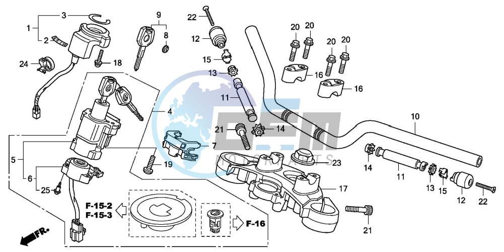 HANDLE PIPE/TOP BRIDGE (CBF600S8/SA8/N8/NA8)