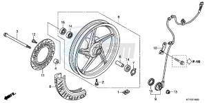 CBR125RC drawing FRONT WHEEL