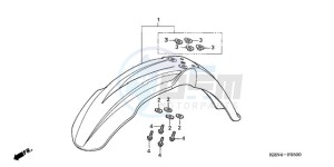 CRF250R9 Australia - (U) drawing FRONT FENDER