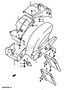 GSX-R1100 (K-L) drawing REAR FENDER (MODEL K)