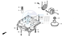 CB600F CB600S drawing OIL PAN/OIL PUMP