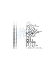 LT50 (P1) drawing * COLOR CHART *