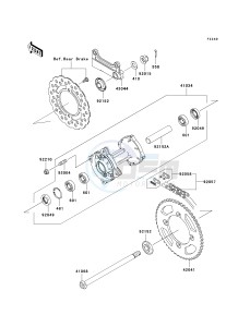 KLX 140 A [KLX140] (A8F-A9FA) A9FA drawing REAR HUB