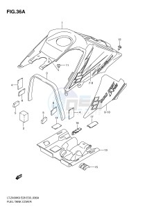 LT-Z400 (E28-E33) drawing FUEL TANK COVER (MODEL L0)