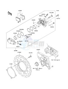 KRF 750 F [TERYX 750 4X4 NRA OUTDOORS] (F8F) C9FB drawing REAR BRAKE