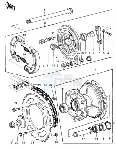 KDX 400 A [KDX400] (A1-A2) [KDX400] drawing REAR HUB_BRAKE_CHAIN