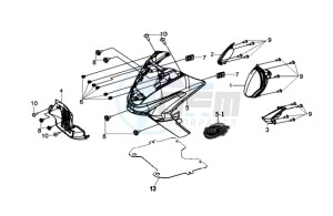 GTS 250 EURO 3 drawing FR PLATE / HEAD LIGHT / INDICATORS