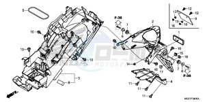 CB500XAE CB500X ABS UK - (E) drawing REAR FENDER