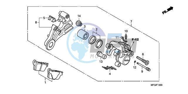 REAR BRAKE CALIPER (CB600F/F3)