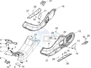 X9 250 Evolution drawing Central cover - Footrests