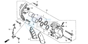 VT750CD3 drawing FRONT BRAKE CALIPER