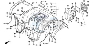 TRX350FE RANCHER 4X4 ES drawing REAR FENDER (1)