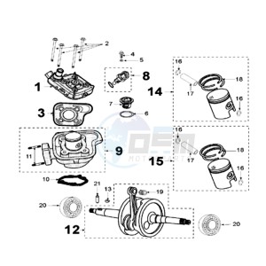 LUDIX 12 RSP2 drawing CRANKSHAFT AND CYLINDER