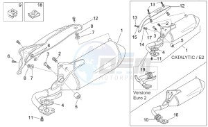 Scarabeo 50 2t (eng. Minarelli) drawing Exhaust pipe