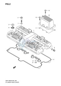 GSX1400 (E2) drawing CYLINDER HEAD COVER