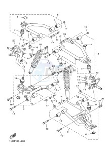 YFM300 RAPTOR 300 (1SC6 1SC7 1SC5) drawing FRONT SUSPENSION & WHEEL