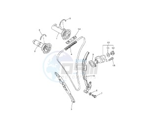 YZ F 250 drawing CAMSHAFT AND TIMING CHAIN