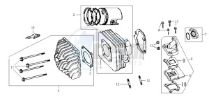 JET ONE 50 drawing CYLINDER MET PISTON / CYLINDER HEAD