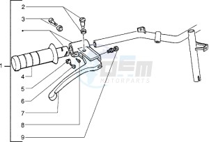 Zip 50 drawing Handlebars component parts