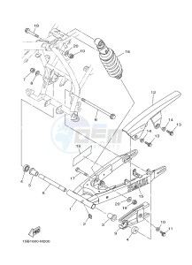 XTZ125E (1SB1) drawing REAR ARM & SUSPENSION