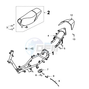 VIVA XR2A BE drawing FRAME AND SADDLE