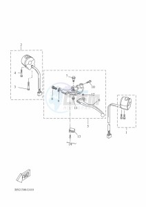 YZF125-A YZF-R125 (B5G5) drawing HANDLE SWITCH & LEVER