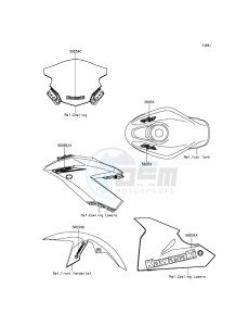 NINJA_250SL_ABS BX250BFF XX (EU ME A(FRICA) drawing Decals(Green)(White)