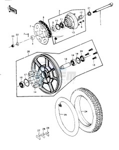 KZ 1000 G [CLASSIC] (G1) [CLASSIC] drawing REAR WHEEL_HUB_BRAKE_CHAIN