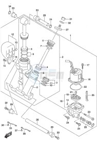 DF 250 drawing Trim Cylinder SS Model w/Transom (L)