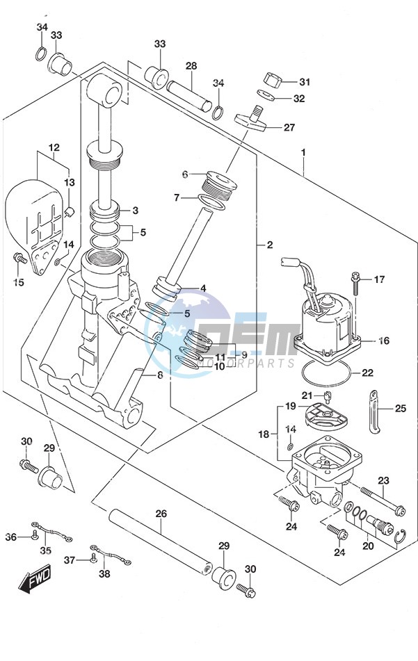 Trim Cylinder SS Model w/Transom (L)