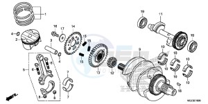 CBR500RE CBR500R UK - (E) drawing CRANK SHAFT/ PI STON