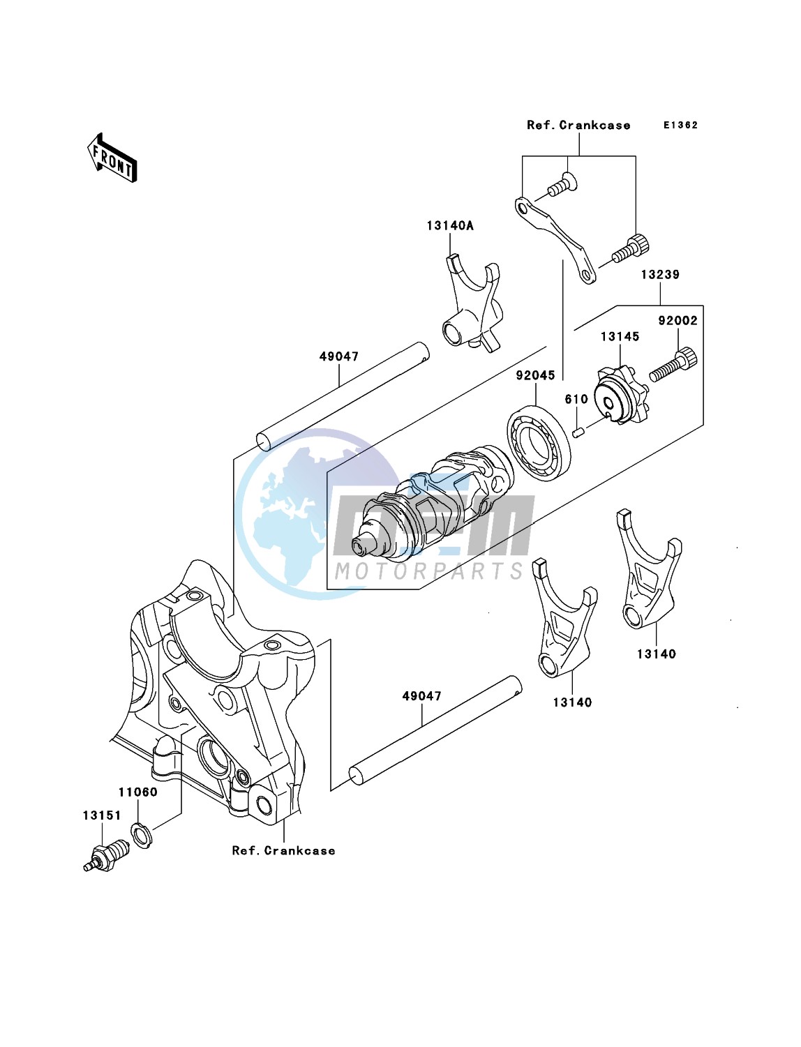 Gear Change Drum/Shift Fork(s)