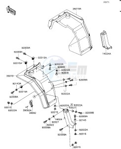 KAF 540 E [MULE 2030] (E1) [MULE 2030] drawing FRONT FENDER