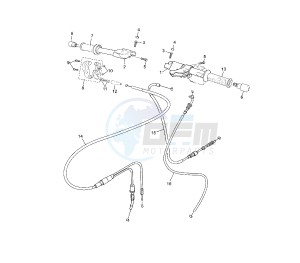 TZR 50 drawing STEERING HANDLE AND CABLE