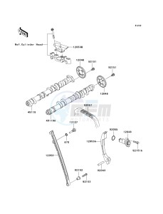 ZX 600 P [NINJA ZX-6R] (7F-8FA) P7F drawing CAMSHAFT-- S- -_TENSIONER