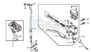 JET ONE 50 drawing VOORBRAKE CALIPER / BRAKE LEVER /BRAKE LINES