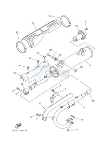 YFM450FWA YFM45GDXG GRIZZLY 450 IRS (1CUT) drawing EXHAUST