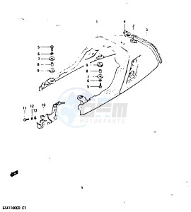 GSX1100 (Z-D) drawing SEAT TAIL COVER (MODEL Z)