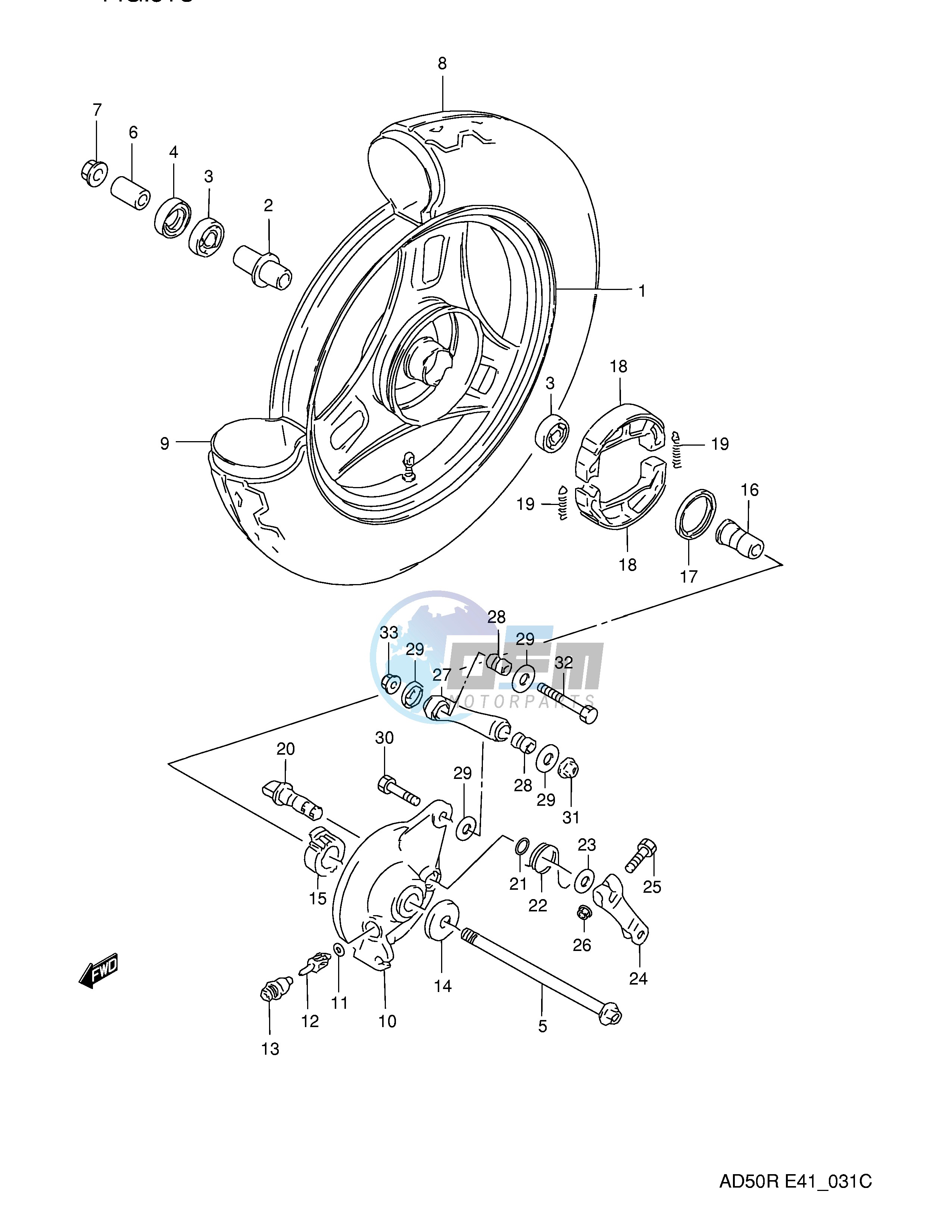 FRONT WHEEL (MODEL R E41)