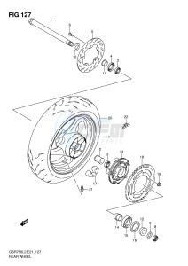 GSR750 (E21) drawing REAR WHEEL (GSR750L2 E24)