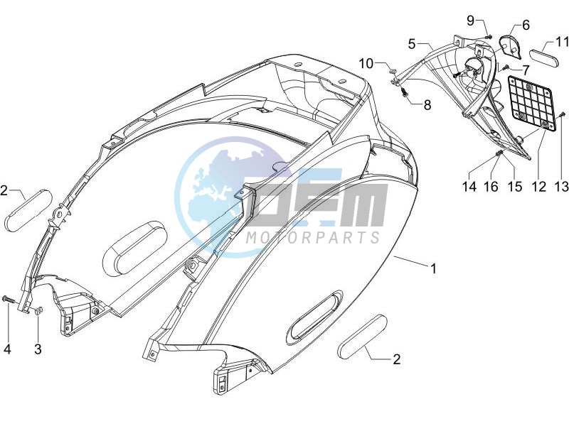 Rear cover - Splash guard