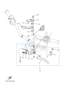 YFM700R YFM7RSEB RAPTOR 700 SPECIAL EDITION (1ASH 1ASJ 1ASG) drawing HANDLE SWITCH & LEVER