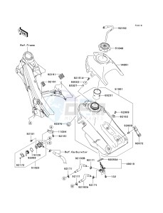 KLX 450 A [KLX450R] (A8F-A9F) A9F drawing FUEL TANK